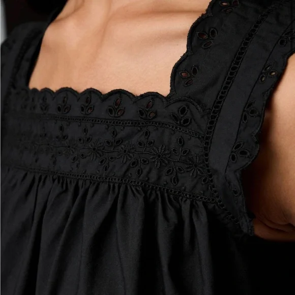 GAP X Doen Black Sleeveless Eyelet Top - Picture 8 of 15